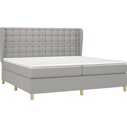 Foto van The living store boxspringbed - bedframe met verstelbaar hoofdbord - pocketvering matras - middelharde ondersteuning -