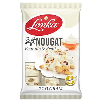 Foto van Lonka soft nougat pinda's & vruchten 220g bij jumbo