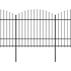 Foto van Infiori tuinhek met speren bovenkant (1,5-1,75)x13,6 m staal zwart
