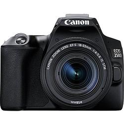 Foto van Canon eos 250 d digitale spiegelreflexcamera incl. ef-s 18-55 mm is lens 25.80 mpix zwart 4k video, bluetooth, draai- en zwenkbare display, wifi