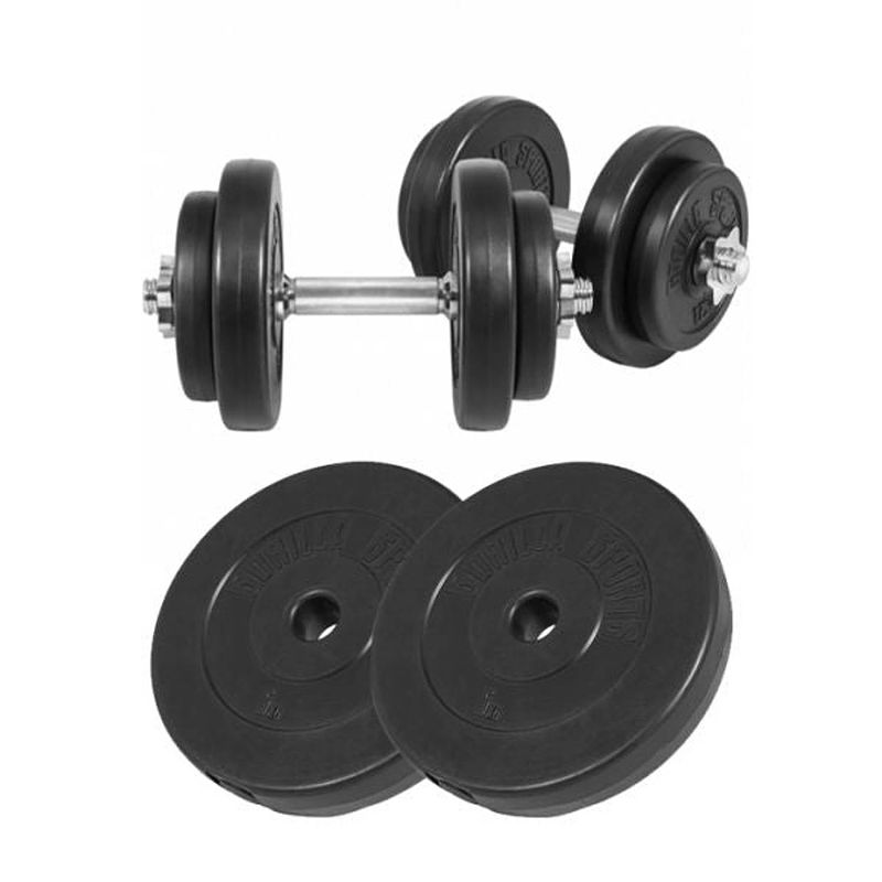 Foto van Gorilla sports set dumbells 30 kg - halterset - kunststof - 30 mm - dumbbell