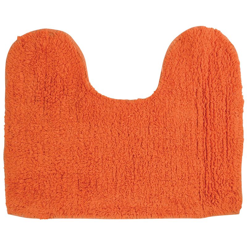 Foto van Msv wc/badkamerkleed/badmat voor op de vloer - oranje - 45 x 35 cm - badmatjes