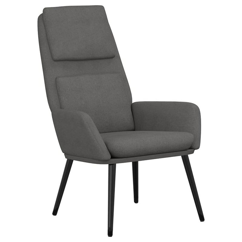 Foto van The living store fauteuil - dik gevoerd - zacht aanvoelende stof - metalen frame - lichtgrijs - 70 x 77 x 98 cm