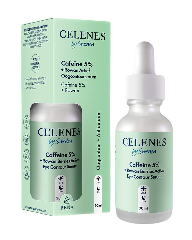 Foto van Celenes by sweden caffeine 5% + rowan berries active eye contour serum