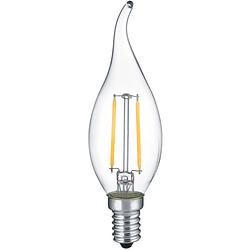 Foto van Led lamp - kaarslamp - filament - trion kirza - e14 fitting - 2w - warm wit-2700k - transparant helder - glas