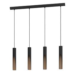 Foto van Eglo barbotto hanglamp - gu10 - 92,5 cm - zwart/bruin - staal