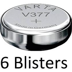 Foto van 6 stuks (6 blisters a 1 st) varta knoopcel batterij sr626 sw/sr66 sw/v377 single-use zilver-oxide
