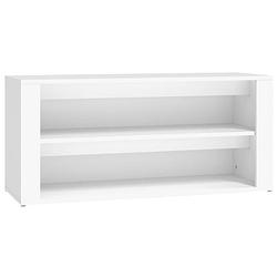 Foto van The living store schoenenrek - wit - 100 x 35 x 45 cm - voldoende opbergruimte