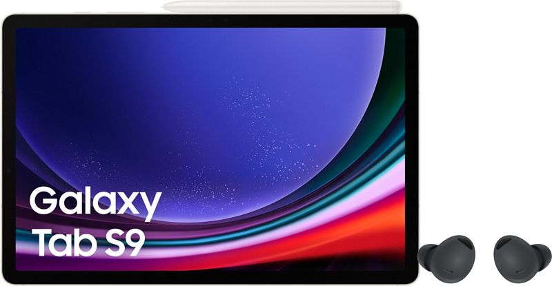 Foto van Samsung galaxy tab s9 11 inch 128gb wifi crème + samsung galaxy buds 2 pro