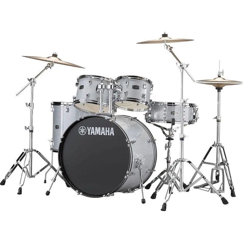 Foto van Yamaha rdp2f5 rydeen silver glitter drumstel met paiste bekkens