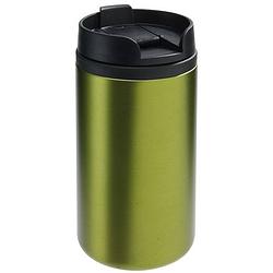 Foto van Koffie drinkbeker/thermosbeker/warmhoud beker metallic groen van 290 ml - thermosbeker