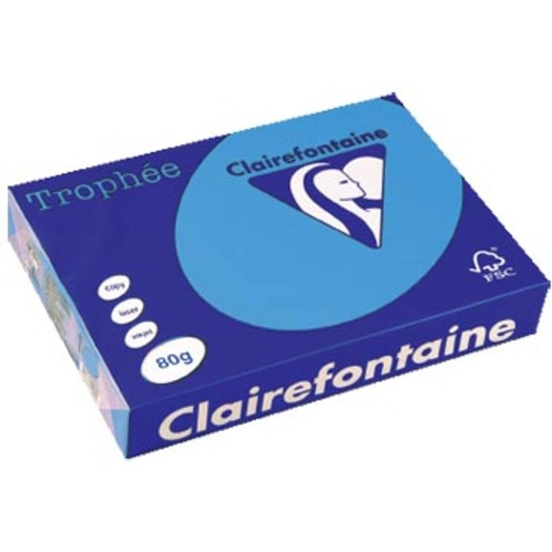 Foto van Clairefontaine trophée intens a4 koningsblauw, 80 g, 500 vel