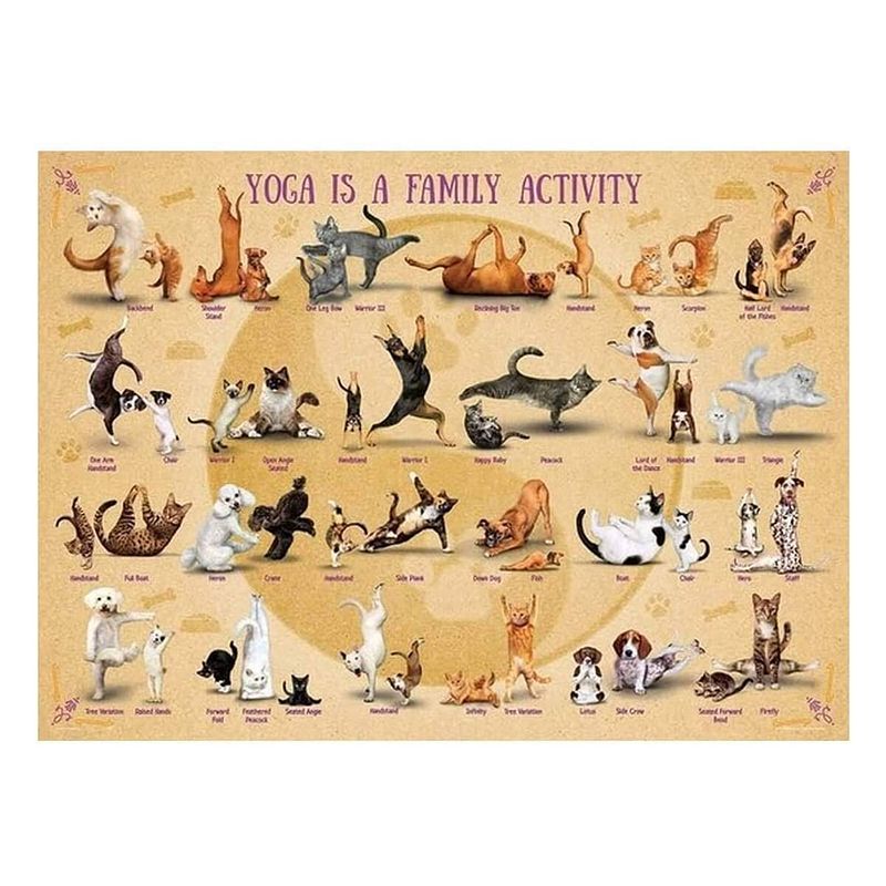 Foto van Eurographics puzzel yoga is a family activity - 500 stukjes