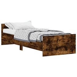 Foto van Vidaxl bedframe bewerkt hout gerookt eikenkleur 75x190 cm small single