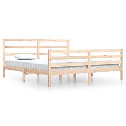 Foto van The living store houten bedframe - - bedframes - 205.5 x 205.5 x 100 cm - massief grenenhout