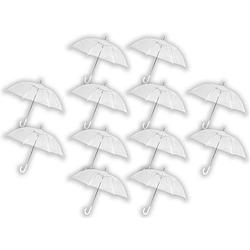 Foto van 12 stuks paraplu transparant plastic paraplu'ss 100 cm - doorzichtige paraplu - trouwparaplu - bruidsparaplu - stijlvol -