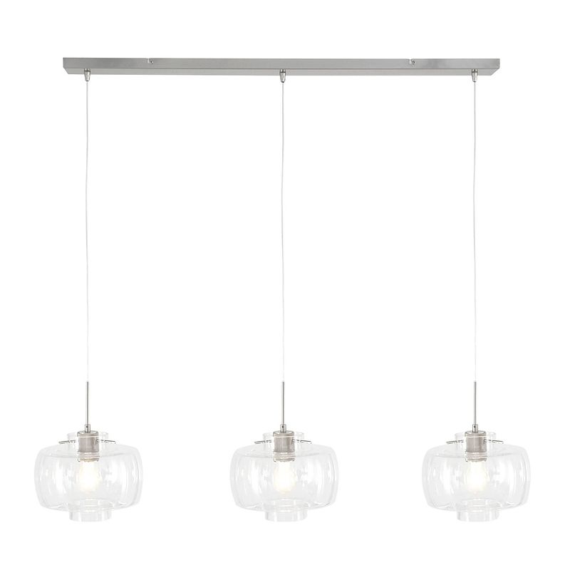 Foto van Moderne hanglamp - steinhauer - glas - modern - e27 - l: 0cm - voor binnen - woonkamer - eetkamer - zilver