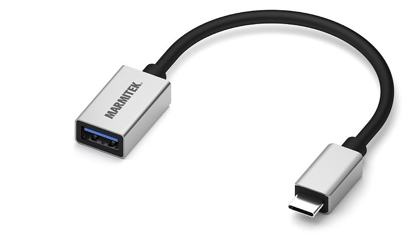 Foto van Marmitek adapter usb type c naar usb-a usb hub zwart