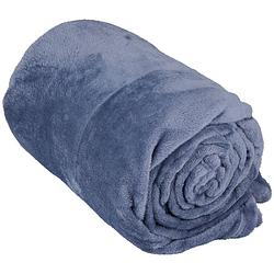 Foto van Arti casa fleece deken 150 x 200 cm - fleece plaid - 1-persoons plaid deken - blauw - fleece/polyester