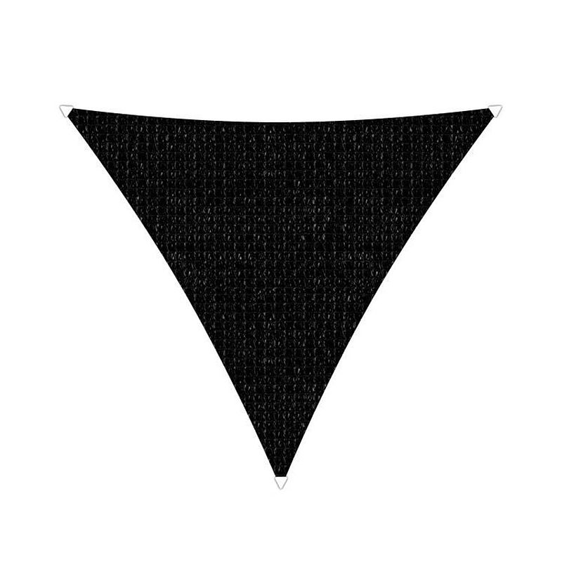 Foto van Compleet pakket: sunfighters driehoek 4.2m zwart met rvs bevestigingsset en buitendoekreiniger