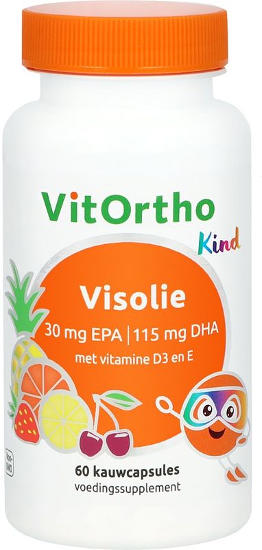 Foto van Visolie 30 mg epa - 115 mg dha kind kauwcapsules
