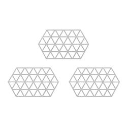 Foto van Krumble siliconen pannenonderzetter hexagon lang - grijs - set van 3