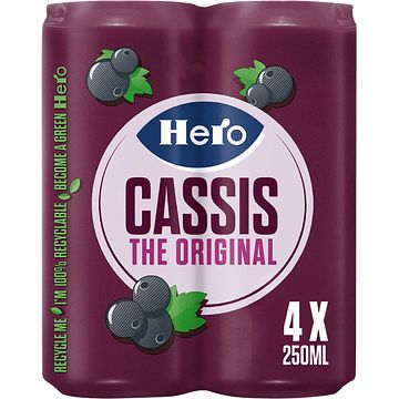 Foto van Hero cassis the original 4 x 250ml bij jumbo