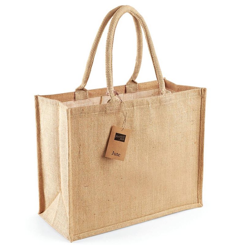 Foto van Jute strandtas met jute handvatten 42 x 33 x 19 cm - shoppers