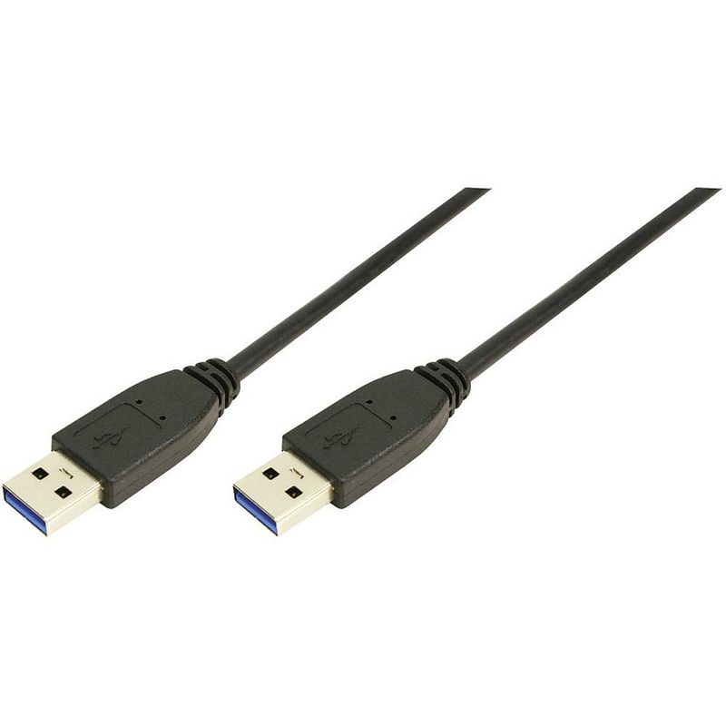 Foto van Logilink usb-kabel usb 3.2 gen1 (usb 3.0 / usb 3.1 gen1) usb-a stekker, usb-a stekker 2.00 m zwart cu0039