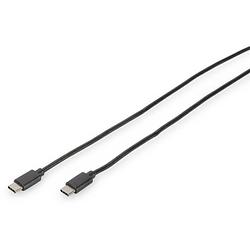 Foto van Digitus usb-kabel usb 3.2 gen1 (usb 3.0 / usb 3.1 gen1) usb-c stekker, usb-c stekker 1.00 m zwart rond, stekker past op beide manieren, afgeschermd (dubbel)