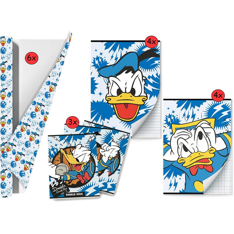 Foto van Donald duck - back to school schoolpakket - kaftpapier voor schoolboeken en schriften