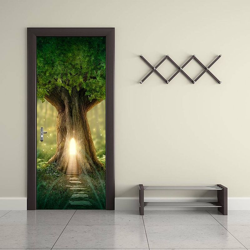 Foto van Walplus deur decoratie sticker - fantasie boom