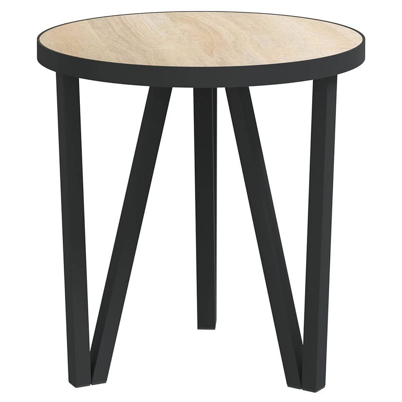 Foto van The living store salontafel ø35 cm mdf sonoma eikenkleurig - tafel