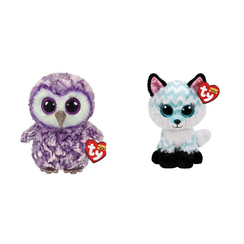 Foto van Ty - knuffel - beanie boo'ss - moonlight owl & atlas fox