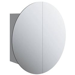 Foto van The living store badkaast - ronde spiegel - led verlichting - grijs - 47x47x17.5cm