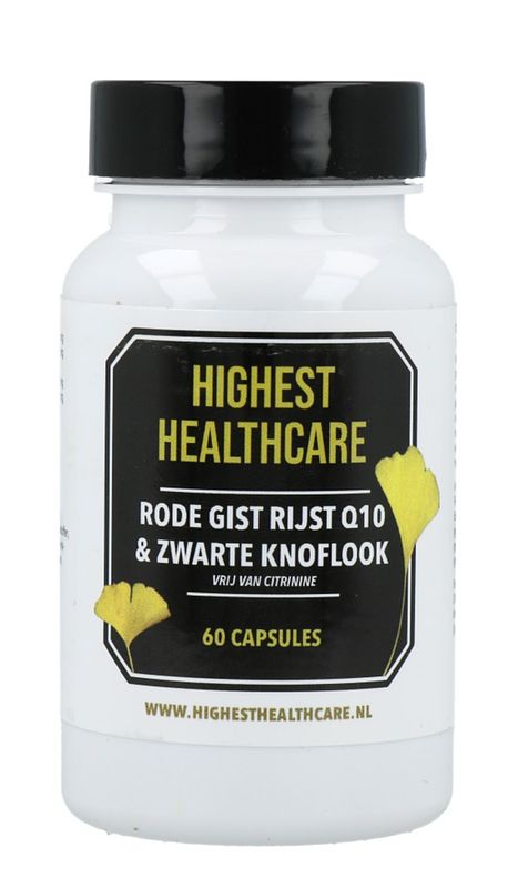 Foto van Highest healthcare rode rijst q10 & zwarte knoflook capsules