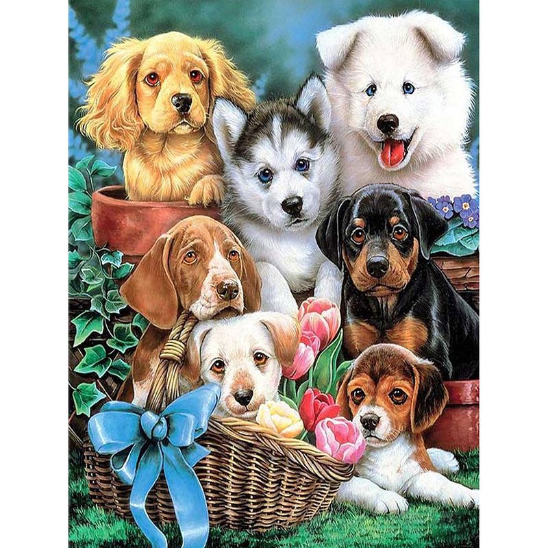 Foto van Rubye diamond painting volwassenen & kinderen - schattige puppy'ss - 30x40cm