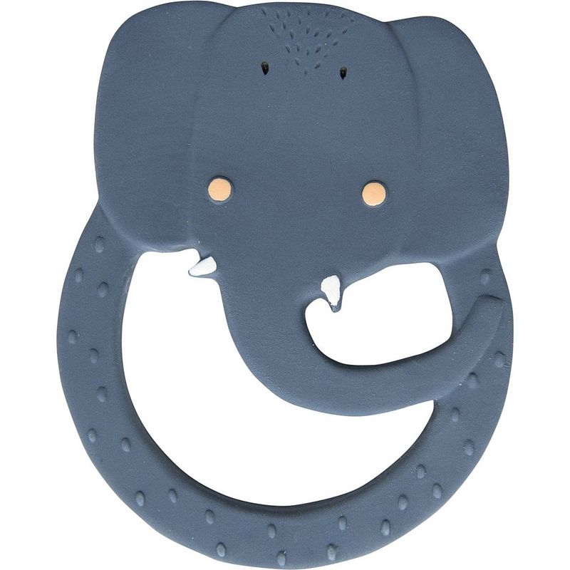 Foto van Trixie bijt- en badring mrs. elephant junior 12 cm rubber blauw