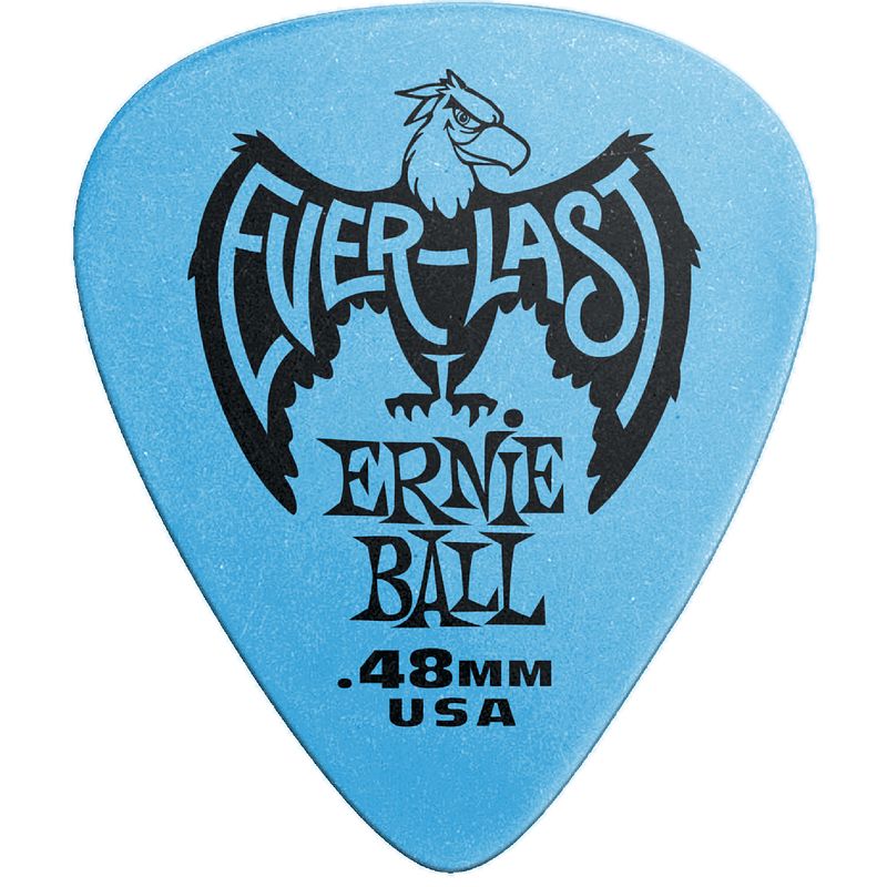 Foto van Ernie ball 9181 blue everlast 0.48 mm plectrumset (12 stuks)