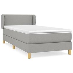 Foto van The living store boxspringbed - comfort - bed - 203 x 93 x 78/88 cm - lichtgrijs