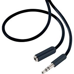 Foto van Speaka professional sp-7870692 jackplug audio verlengkabel [1x jackplug male 3,5 mm - 1x jackplug female 3,5 mm] 1.50 m zwart supersoft-mantel