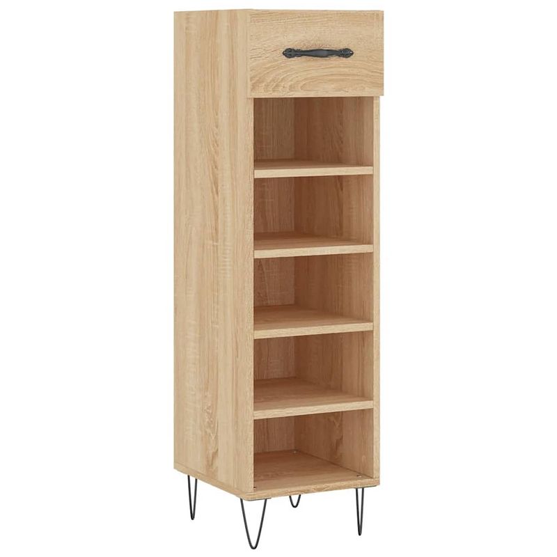 Foto van The living store schoenenkast sonoma eiken - 30 x 35 x 105 cm - duurzaam bewerkt hout