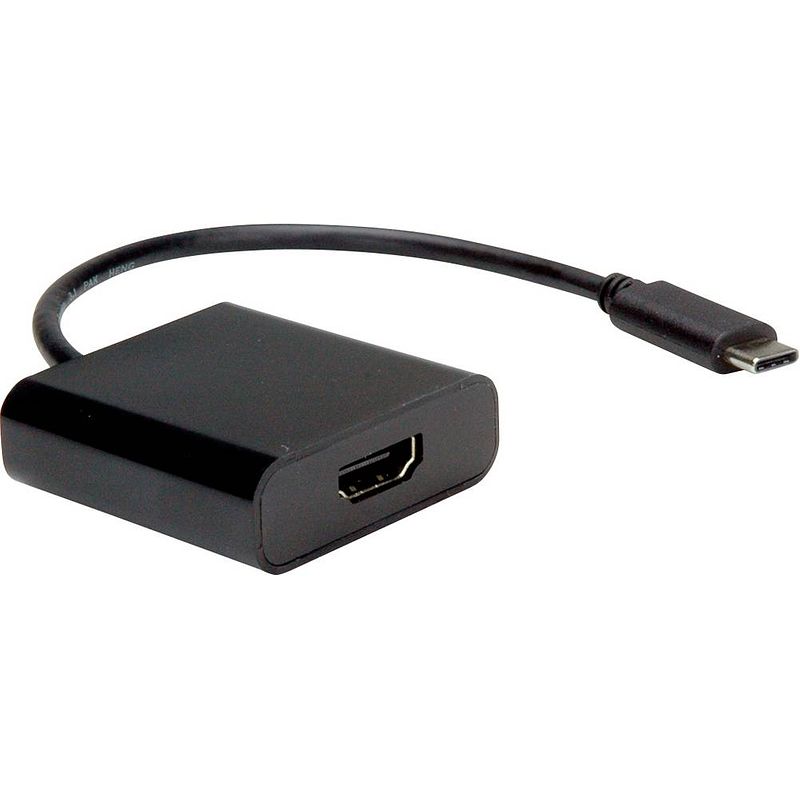 Foto van Value usb-c / hdmi adapterkabel usb-c stekker, hdmi-a bus 0.10 m zwart 12.99.3211 usb-c-displaykabel