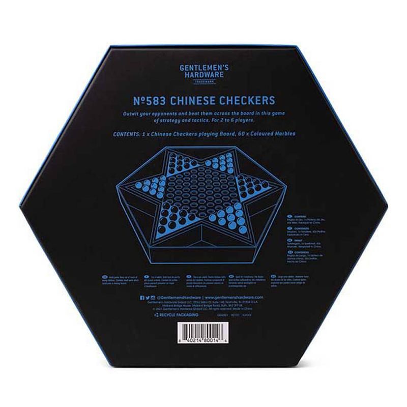 Foto van Gentlemens hardware chinese checkers - authentiek chinees damspel - strategisch spel voor 2 tot 6 spelers