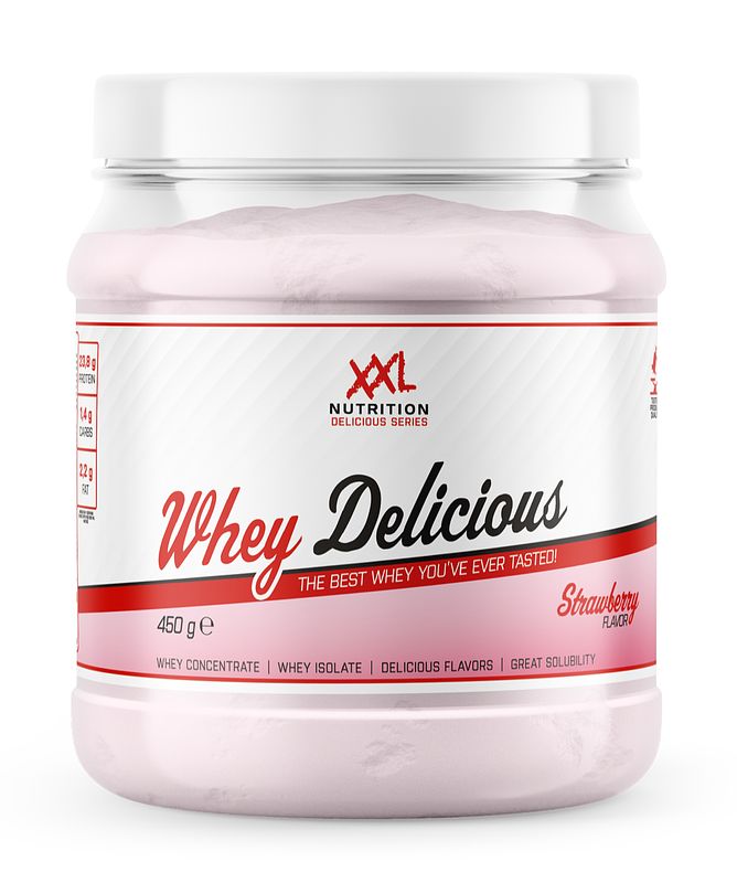 Foto van Xxl nutrition whey delicious - strawberry