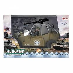 Foto van Toi-toys militaire speelset legerjeep bruin