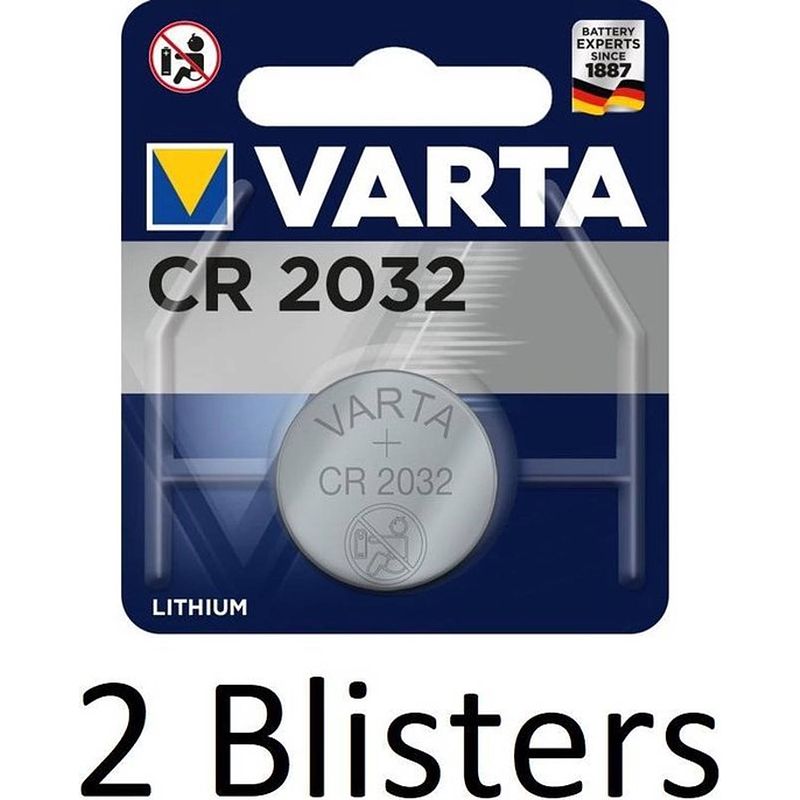 Foto van 2 stuks (2 blisters a 1 st) varta cr 2032 knoopcel batterij