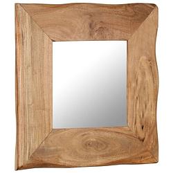 Foto van The living store cosmeticaspiegel 50x50 cm massief acaciahout - spiegel