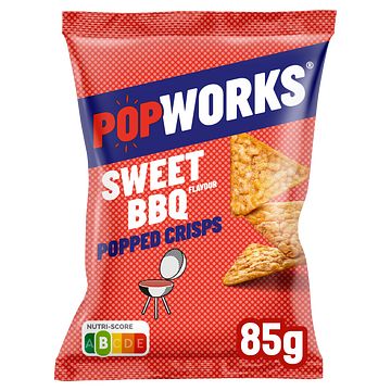 Foto van Popworks sweet barbecue sojaproteine chips 85gr bij jumbo