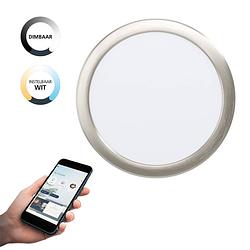 Foto van Eglo connect.z fueva-z smart inbouwlamp - ø 21,6 cm - grijs/wit - instelbaar wit licht - dimbaar - zigbee